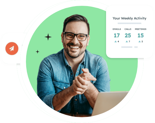 Man happy with his weekly activity report